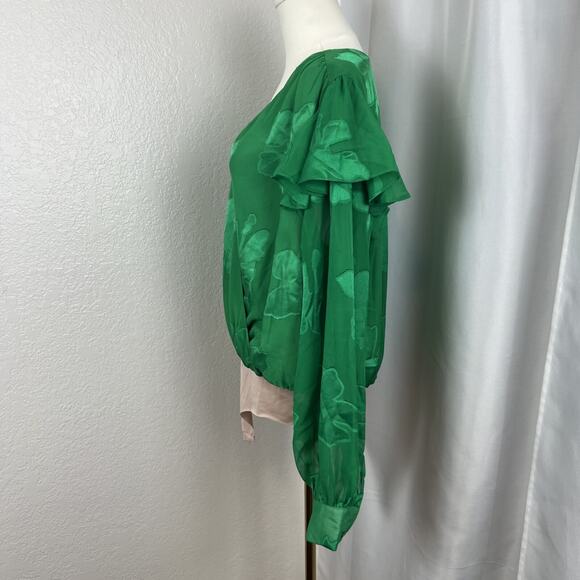 Strut Bolt Top Womens Large Green Bodysuit Four Leaf Clover St Patricks Day - Picture 5 of 13